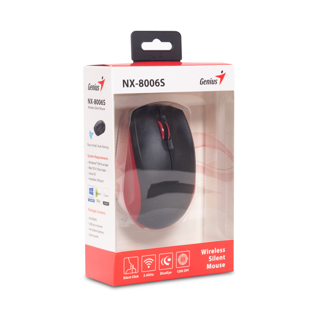 Компьютерная мышь Genius NX-8006S 3D Черно - Красный
