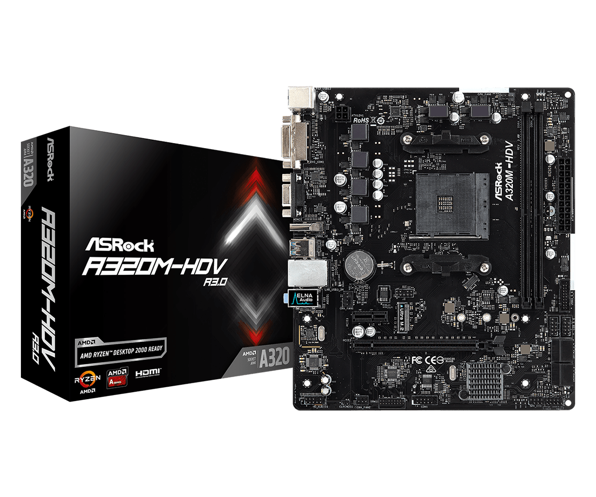Материнская плата ASRock A320M-HDV R4.0