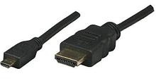 Кабель Manhattan HDMI - Micro HDMI с сетевым каналом  поддержкой HEC  ARC  3D  4K (M - M)  экранированный