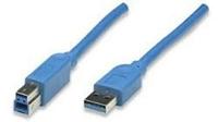 Кабель Manhattan USB 3.0  A(M)/B(M)  3 м  синий 322454