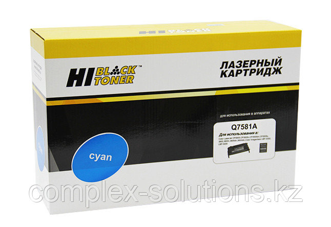 Картридж Hi-Black [Q7581A] для H-P CLJ 3800 | CP3505 | Canon MF8450, Восстановленный, C, 6K | [качественный