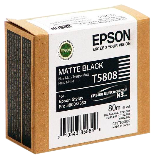 Epson C13T580800 Картридж струйный T5808 Матовый Черный 80ml для Epson Stylus Pro 3800 Ink - фото 1 - id-p97853216