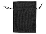 Мешочек подарочный, искусственный лен, средний, черный, фото 2