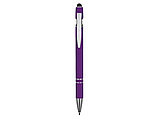 Ручка металлическая soft-touch шариковая со стилусом Sway, фиолетовый/серебристый, фото 2