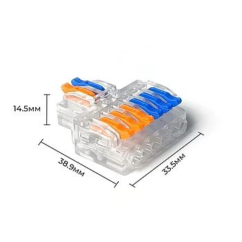 Клемма LT-623 32А прозрачная разделитель 2-6 контакта