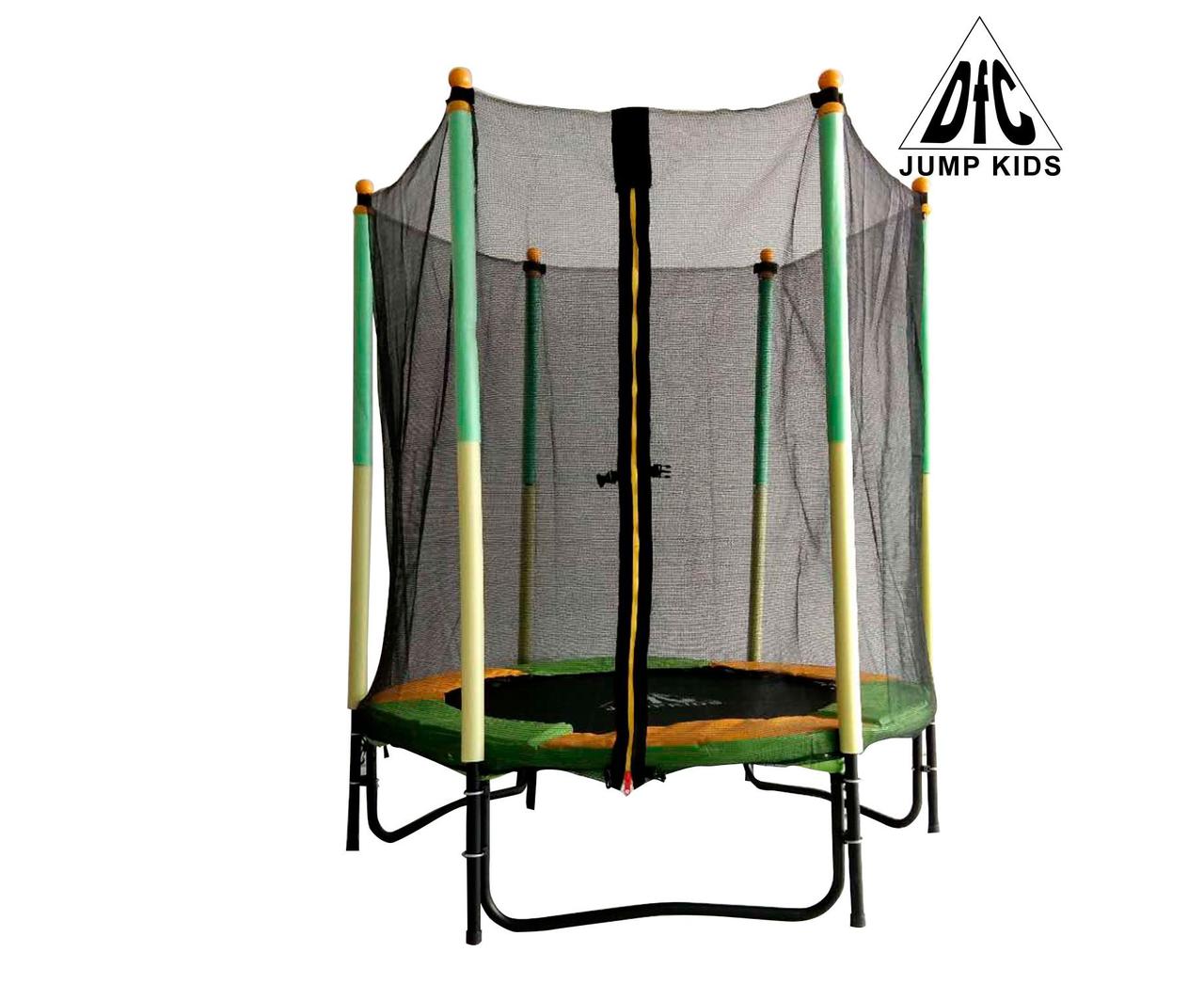 Батут для детей с сеткой для дачи DFC JUMP KIDS 55" зелено-желтый