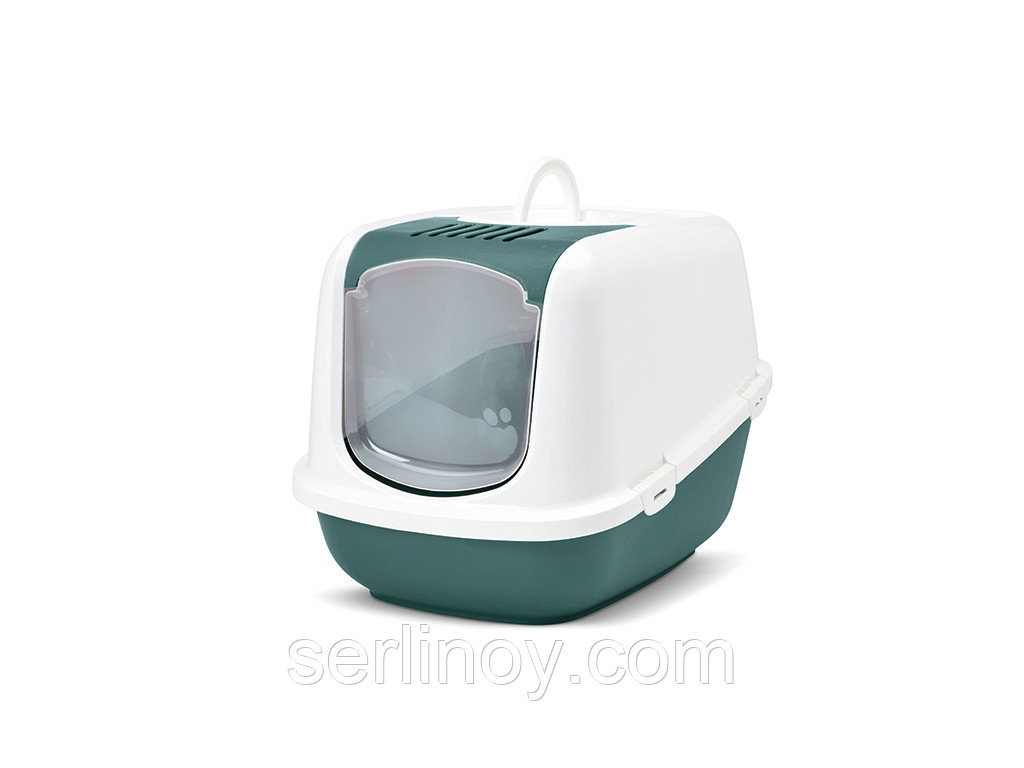 Био-Туалет для кошек Savic Nestor Jumbo с угольным фильтром (белый - нордический зеленый)
