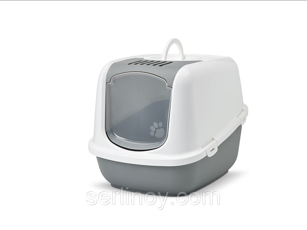 Био-Туалет для кошек Savic Nestor Jumbo с угольным фильтром (белый - холодный серый)