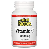 БАД Витамин C с биофлавоноидами и шиповником, 1000 мг (90 таблеток) Natural Factors