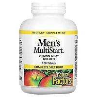 ББҚ Men's MultiStart, ерлерге арналған күнделікті витаминдер (120 таблетка) Natural Factors