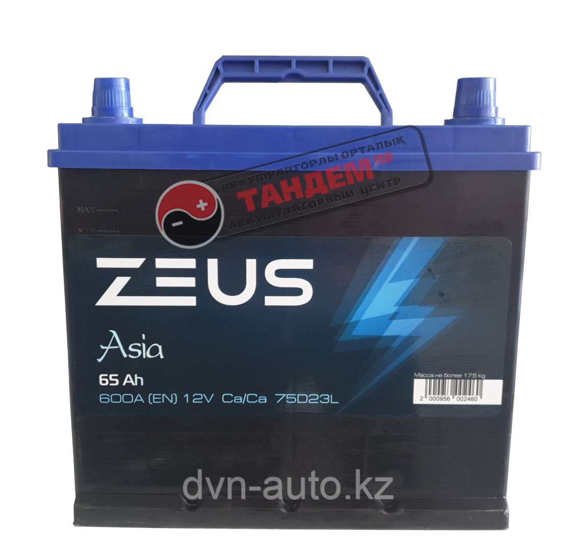 Аккумулятор ZEUS 65Ah -+ азия