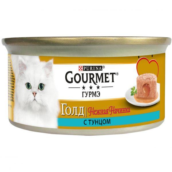 Влажный корм Gourmet Голд для кошек, тунец. Банка, 85 г - фото 1 - id-p97863866