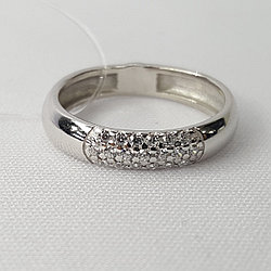 Обручальное кольцо из серебра  Фианит Aquamarine 61676А.5 покрыто  родием коллекц. Love story