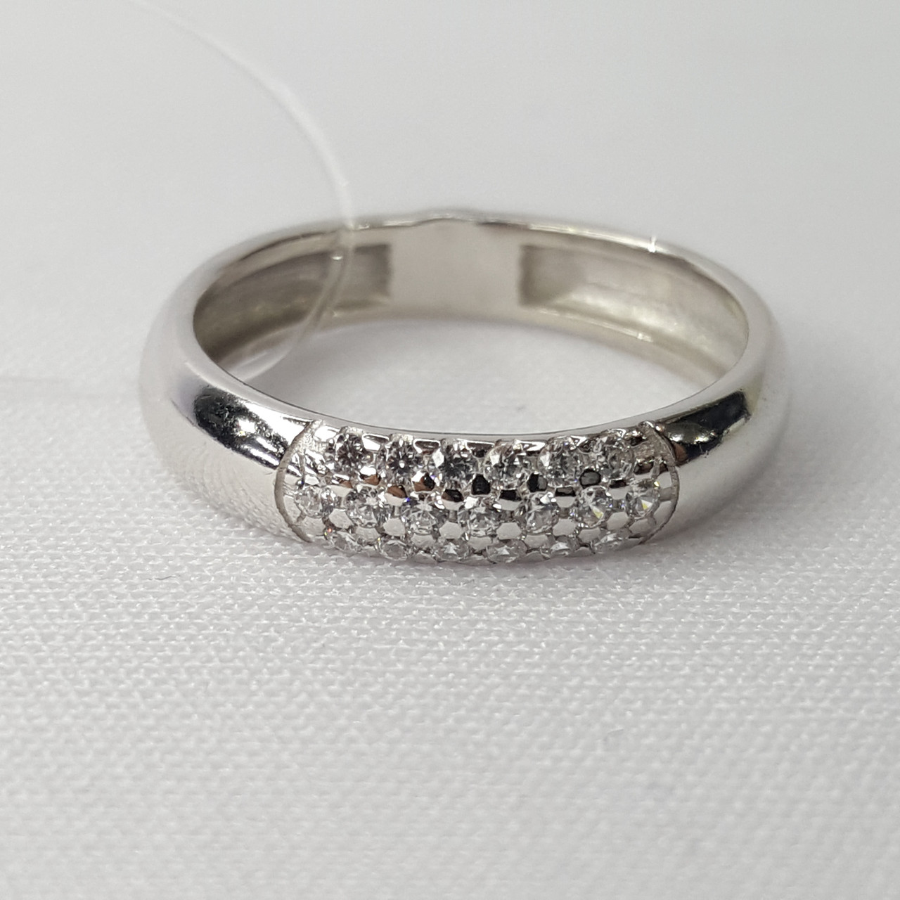 Обручальное кольцо из серебра Фианит Aquamarine 61676А.5 покрыто родием коллекц. Love story - фото 1 - id-p97865156