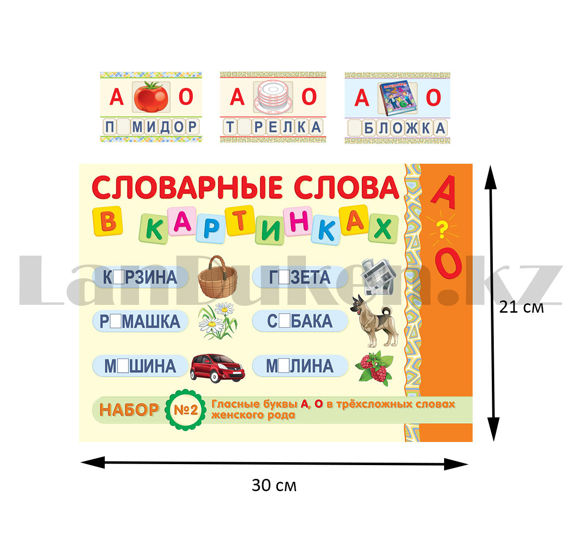 Словарные слова в картинках набор № 2 Гласные буквы а о в трёхсложных словах 8&8 - фото 2 - id-p97870106