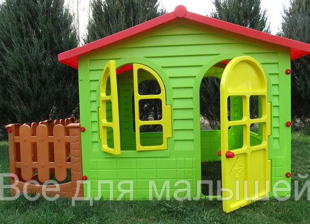 Mochtoys детский игровой дом с забором Garden House