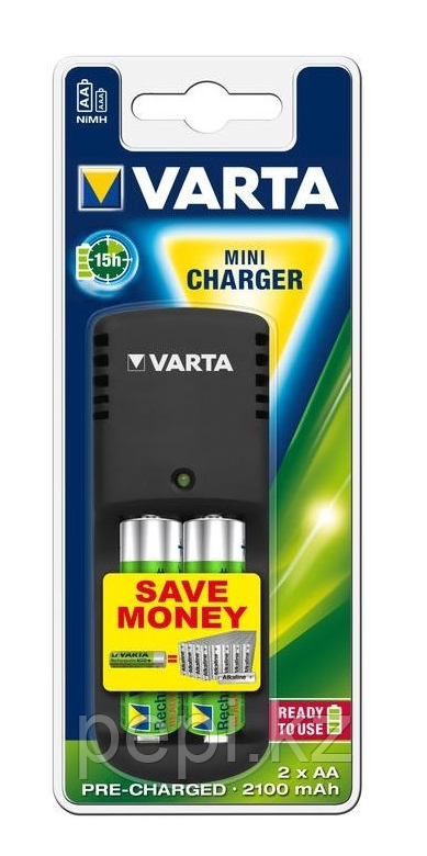 Зарядное устройство Varta Mini Charger на 2 аккумулятора AA/AAA NiMH, 57646 - фото 1 - id-p97873434