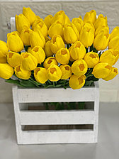 Тюльпаны искусственные гелевые цвет желтый
