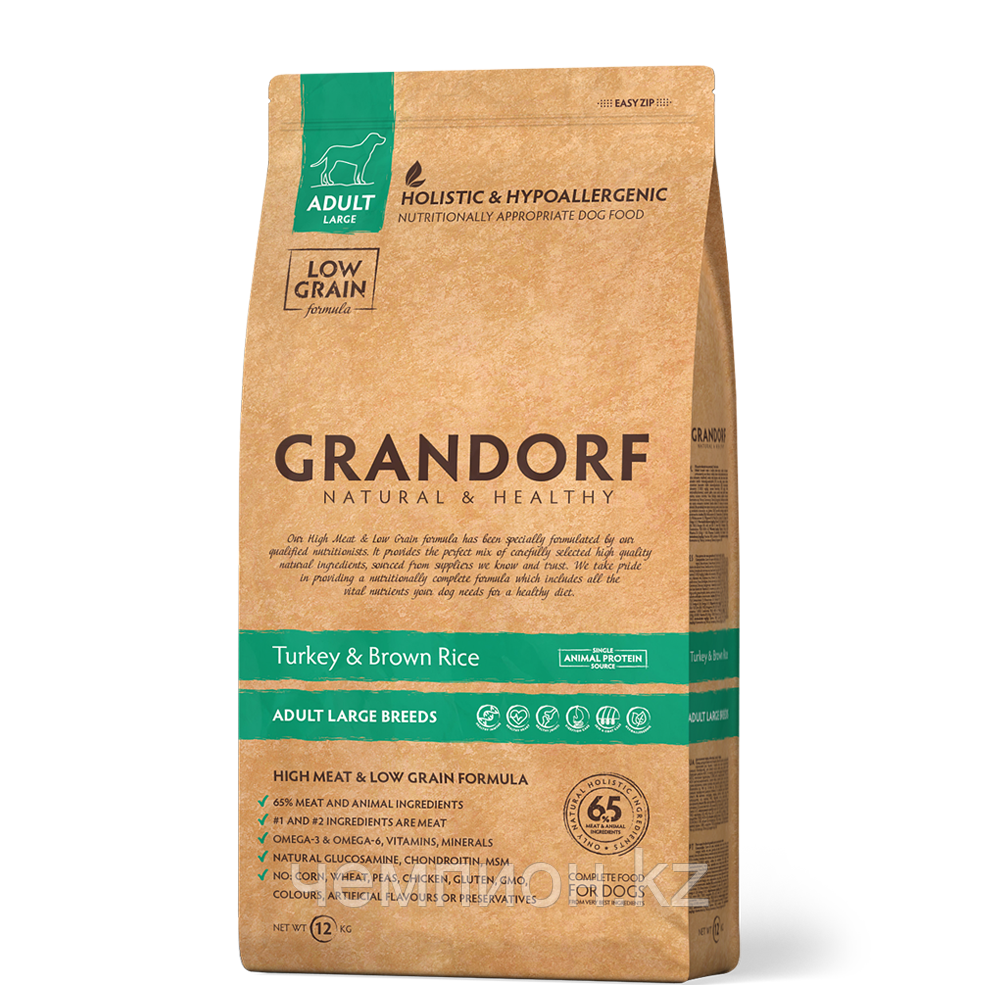 517906 GRANDORF Large Adult, Грандорф сухой корм для собак крупных пород, индейка с рисом, уп.3 кг.