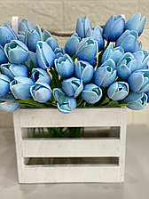 Тюльпаны искусственные гелевые цвет голубой