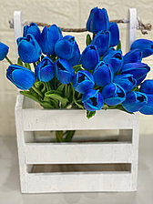 Тюльпаны искусственные гелевые цвет Синий