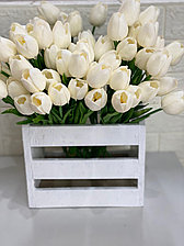 Тюльпаны искусственные гелевые цвет Белый