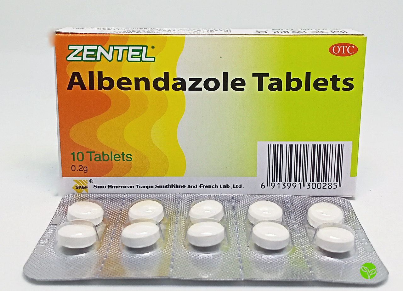 Таблетки от паразитов Albendazole Tablets, 10 таблеток