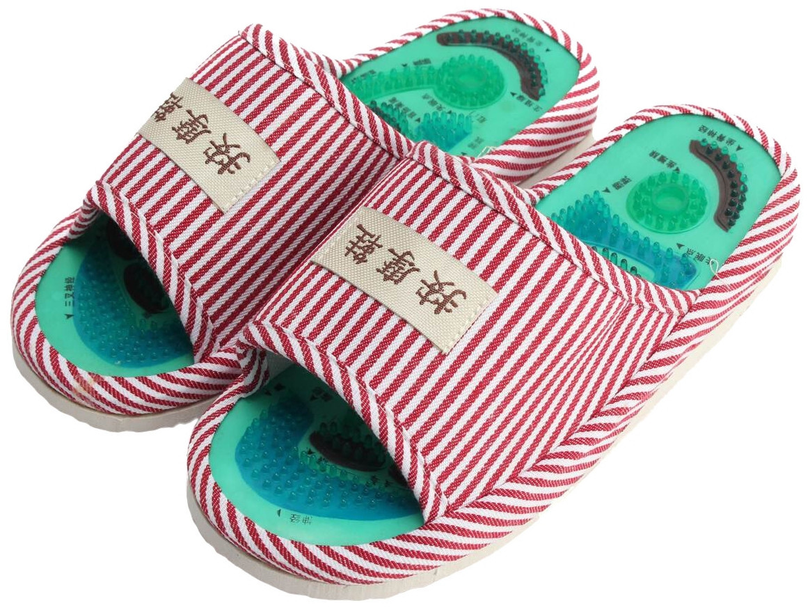Массажные тапочки с турмалином и магнитами для ног Шиатсу (размер 32-36) - фото 3 - id-p97882733
