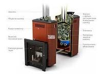 Печь-каменка Таймыр XXL 2017 Carbon с большим светопрозрачным экраном, с закрытой каменкой терракота. TMF., фото 3