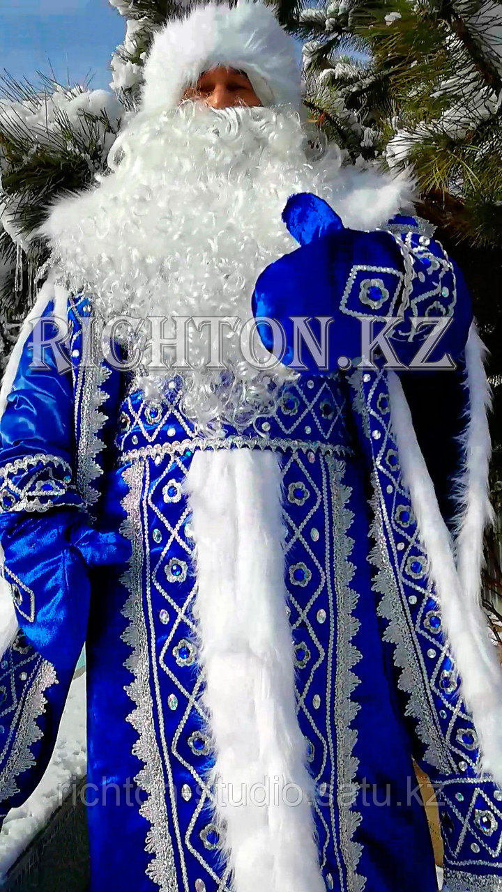 Боярский костюм Деда Мороза синий - фото 7 - id-p60039818