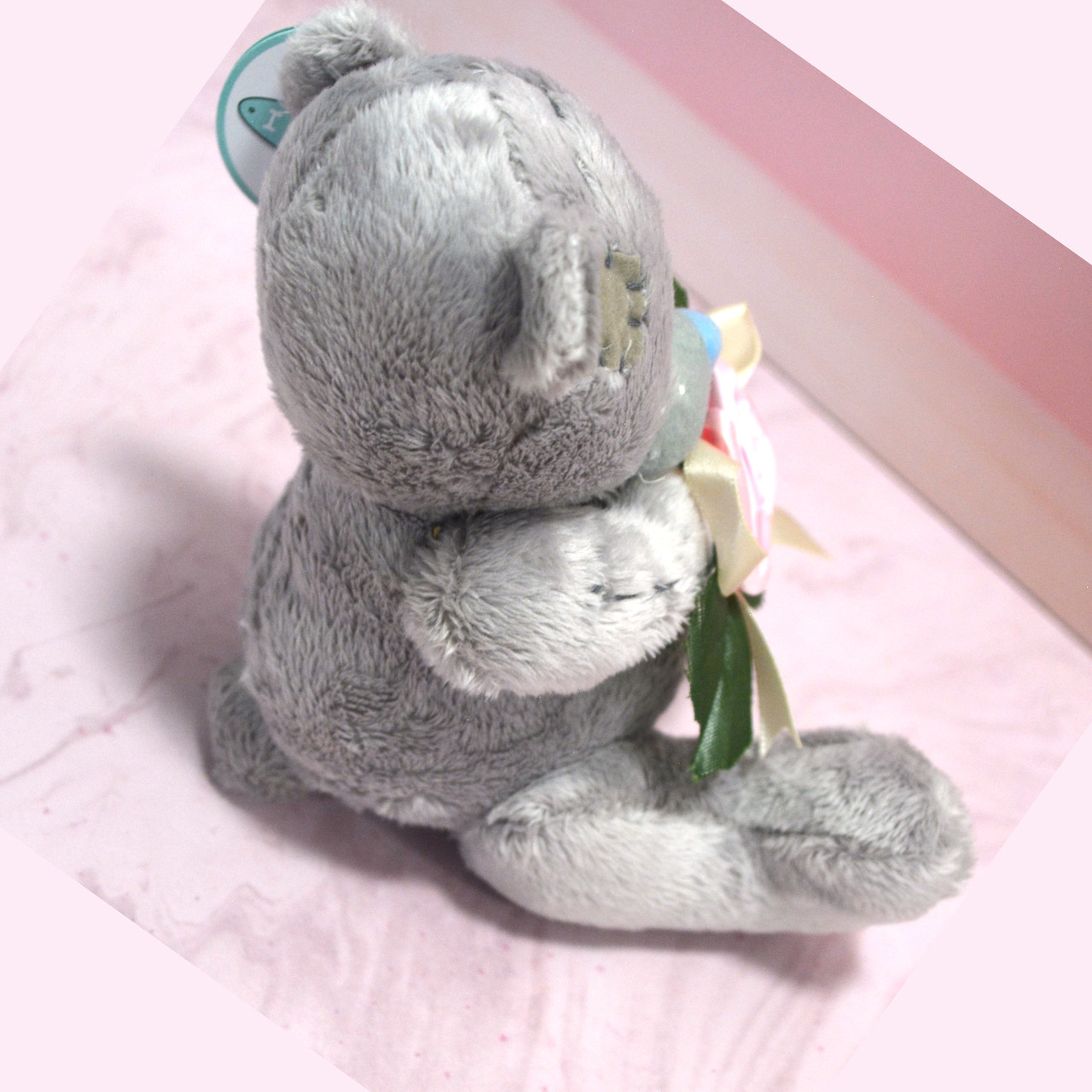 Мягкая игрушка "Мишка Тедди" с розовой розочкой в руке 13 см - фото 7 - id-p97884731