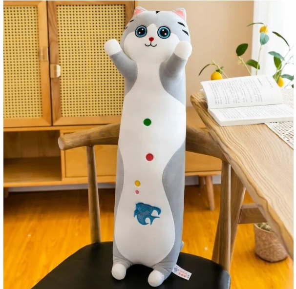 Мягкая игрушка кот длинный 60см/ игрушка-подушка / обнимашка / батон