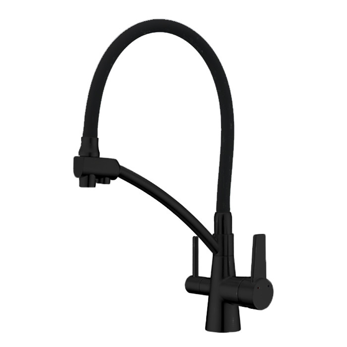 Смеситель для кухни Gappo G4398-16 с подключением к фильтру (черный)