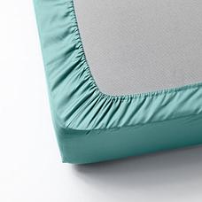 Простыня натяжная НАТТЭСМИН серо-бирюзовый 180x200 см ИКЕА, IKEA, фото 2