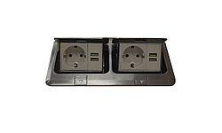 Лючок в пол для розеток Floor Socket HGD-3FAC2 (2x16А,4xUSB)