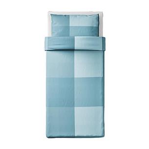 Пододеяльник и наволочка БРУНКРИСЛА голубой 150x200/50x70 см ИКЕА, IKEA, фото 2