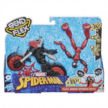 Игровой набор Hasbro SPIDER-MAN Бенди на мотоцикле, цвет красный, черный