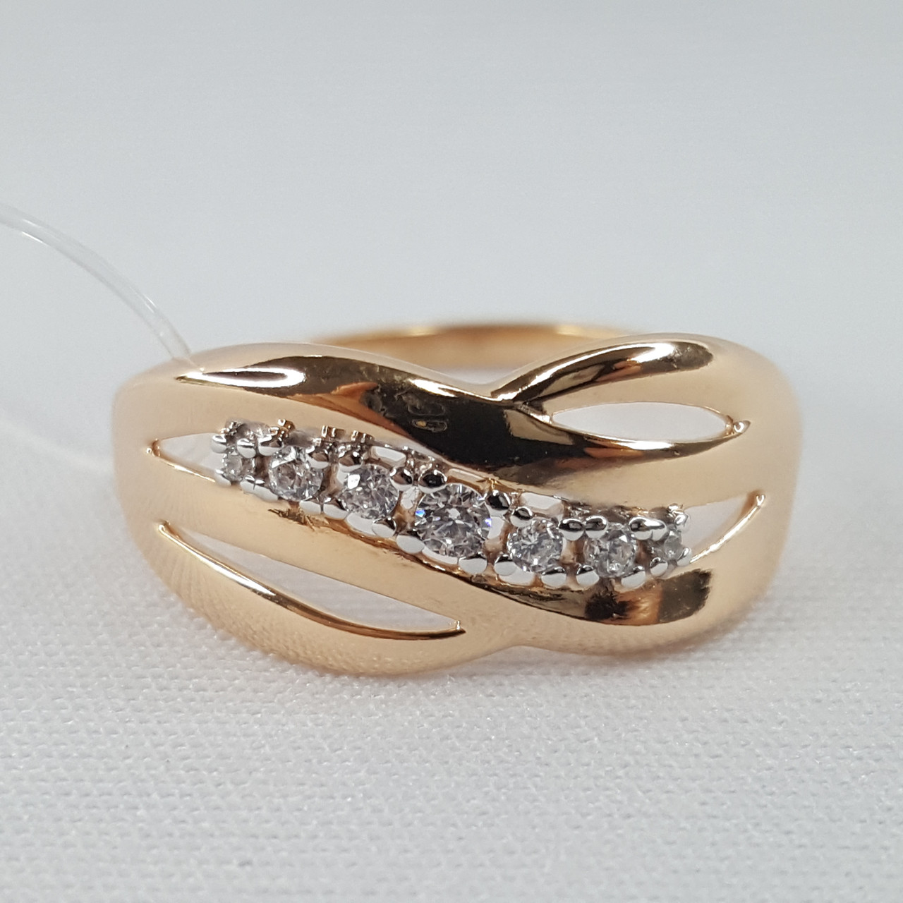 Кольцо из золочёного серебра с фианитами SOKOLOV 93010603 позолота