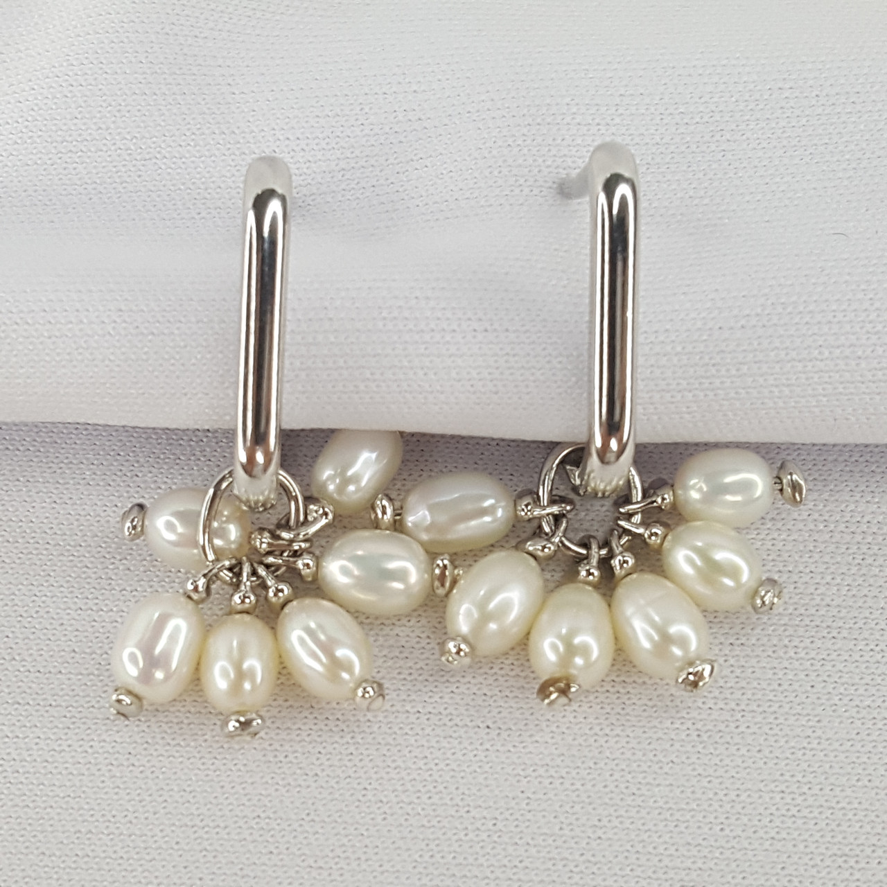Серьги из серебра с жемчугом SOKOLOV 92022565 , замок-булавка