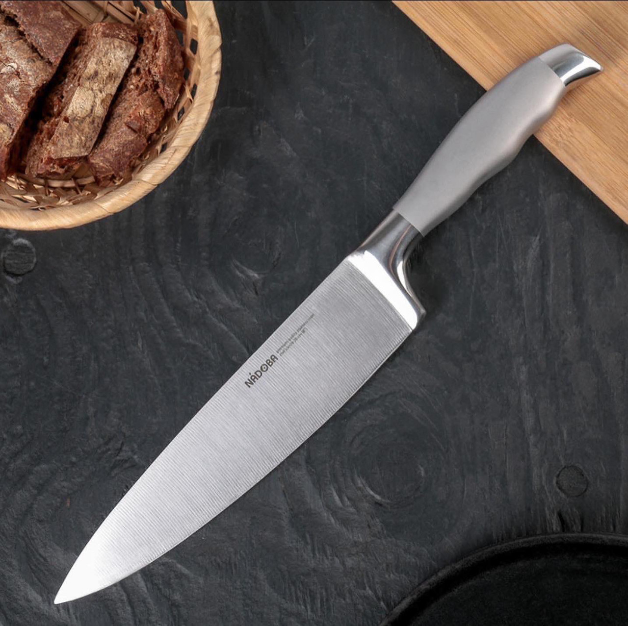 Нож кухонный NADOBA MARTA поварской, лезвие 20 см, ручка из стали