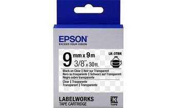 Лента Epson C53S653004 LK3TBN Прозрачная лента 9мм, Прозр./Черн., 9м