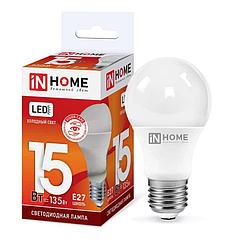 Лампа светодиодная In home LED-A60-VC, 15 Вт, E27, 6500К