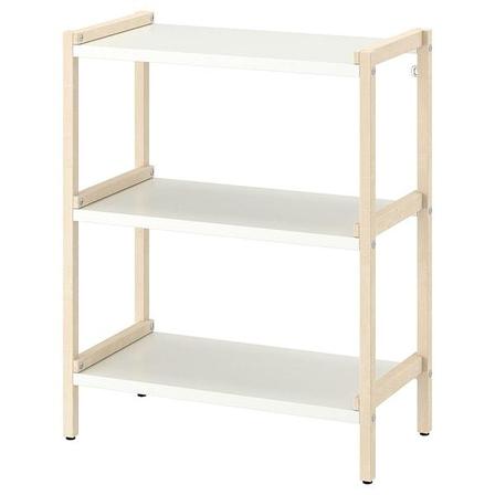 Стеллаж открытый ЭКЕНАББЕН осина/белый 70x34x86 см ИКЕА, IKEA, фото 2