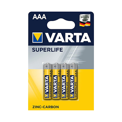 Батарейка VARTA Superlife Micro 1.5V - R03P/AAA 4 шт. в блистере, фото 2