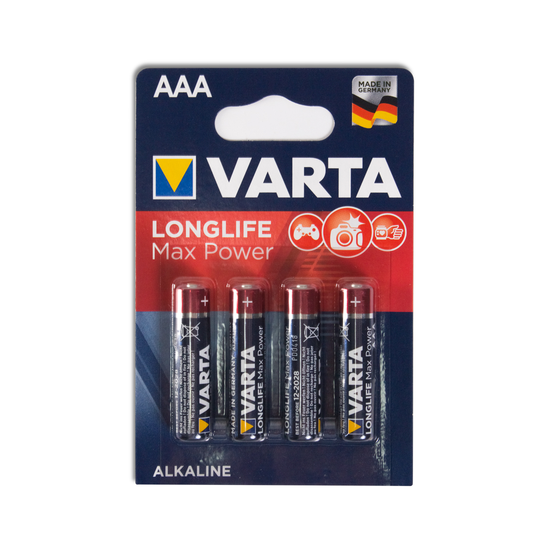 Батарейка VARTA Longlife Power Max Micro 1.5V - LR03/ AAA 4 шт в блистере