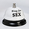 Звонок настольный "Ring for a sex", 7.5х7.5х6.5 см, белый