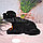 Собачка, кивающая головой (болванчик) в машину черная Лабрадор освежитель цепочка и липучка в упаковке, фото 7