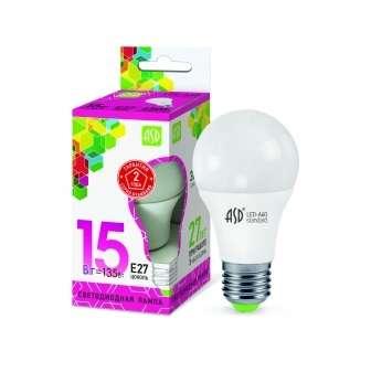 Лампа светодиодная LED-A60-standard 15Вт, E27 6500К