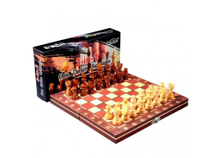 Игровой набор Chess 3 в 1 (шахматы, шашки, нарды), 340x340mm / магнитные шахматы