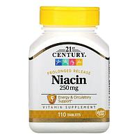 Ниацин (никотиновая кислота),замедленное высвобождение 250 mg, 110 табл. 21 век